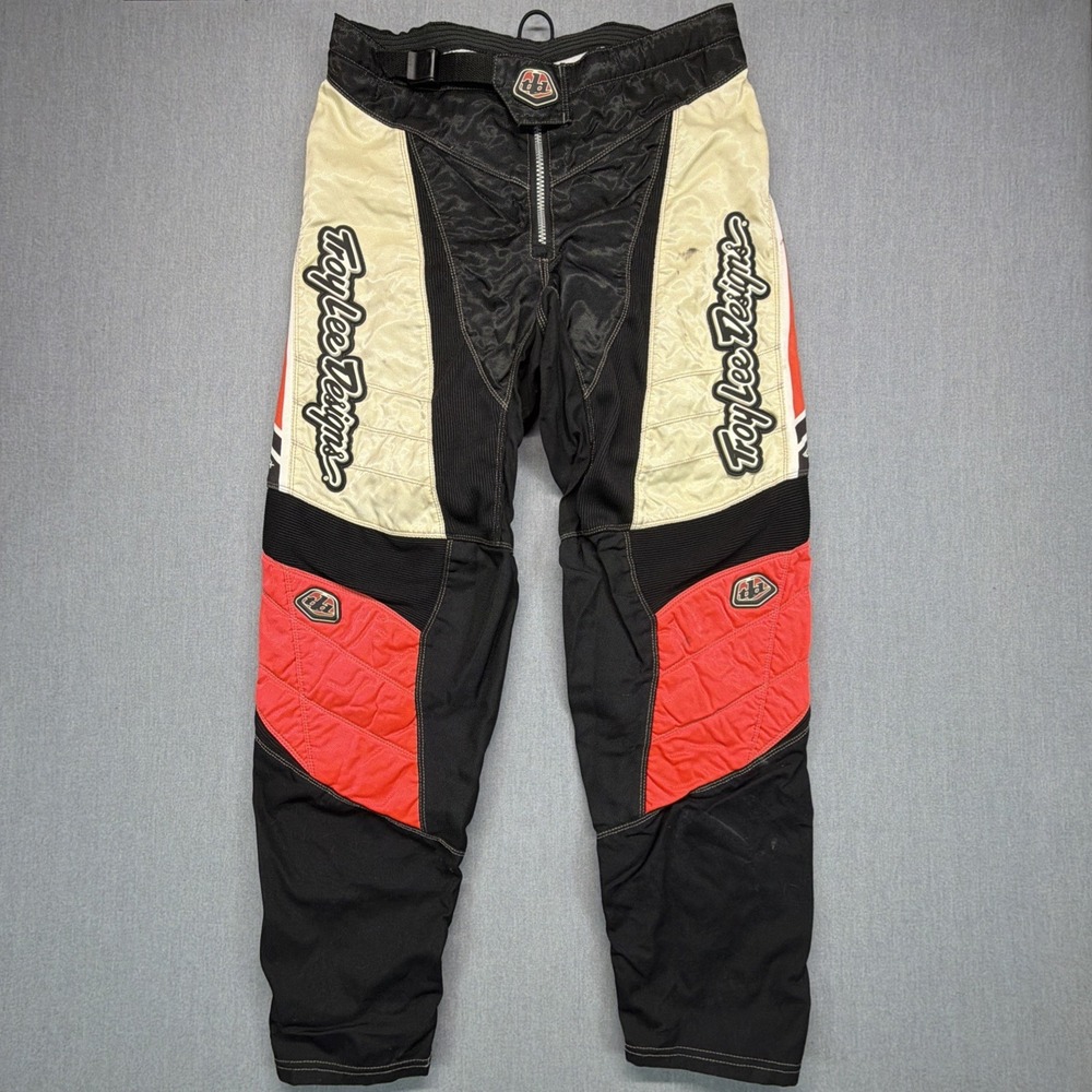Troy Lee Designs GP Motocross BMX Pants Orange Black White Mens 38 (Fits 34x31)